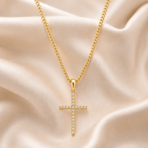 Chain with Cross Pendant – 14K Gold ✨
