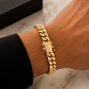 Men’s Cuban Bracelet – 10K Gold.