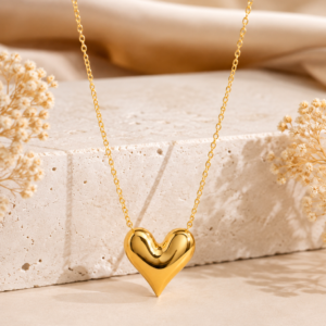 Golden Heart Necklace – 10K Gold ❤️✨