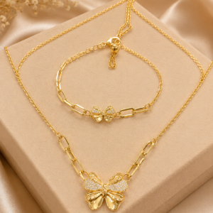 Butterfly Elegance Necklace & Bracelet Set – 10K Gold 🦋