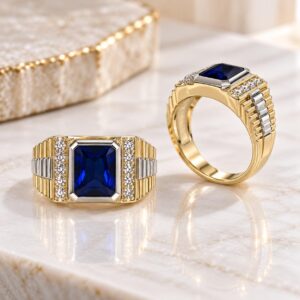 10K Gold Blue Stone Man