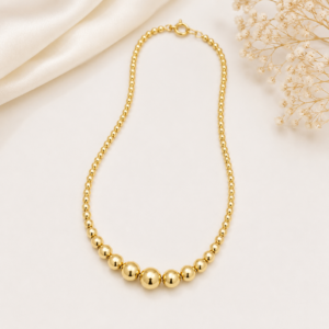 Golden Graduated Bead Necklace