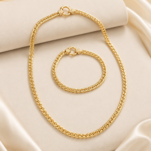 Golden Elegance Necklace & Bracelet Set